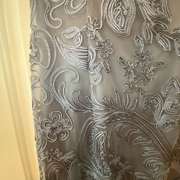Js Collections Soutache Gray Size 4 Formal Dress short sleeve Embroidery Overlay - Picture 3 of 3